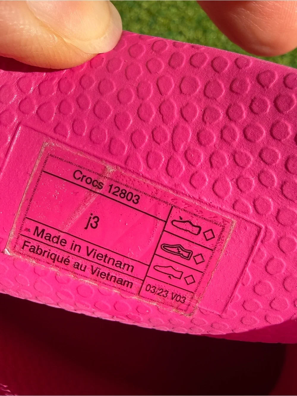 Crocs Handle It Rain Boots Kids J3 Hot Pink Fuchsia Waterproof 12803